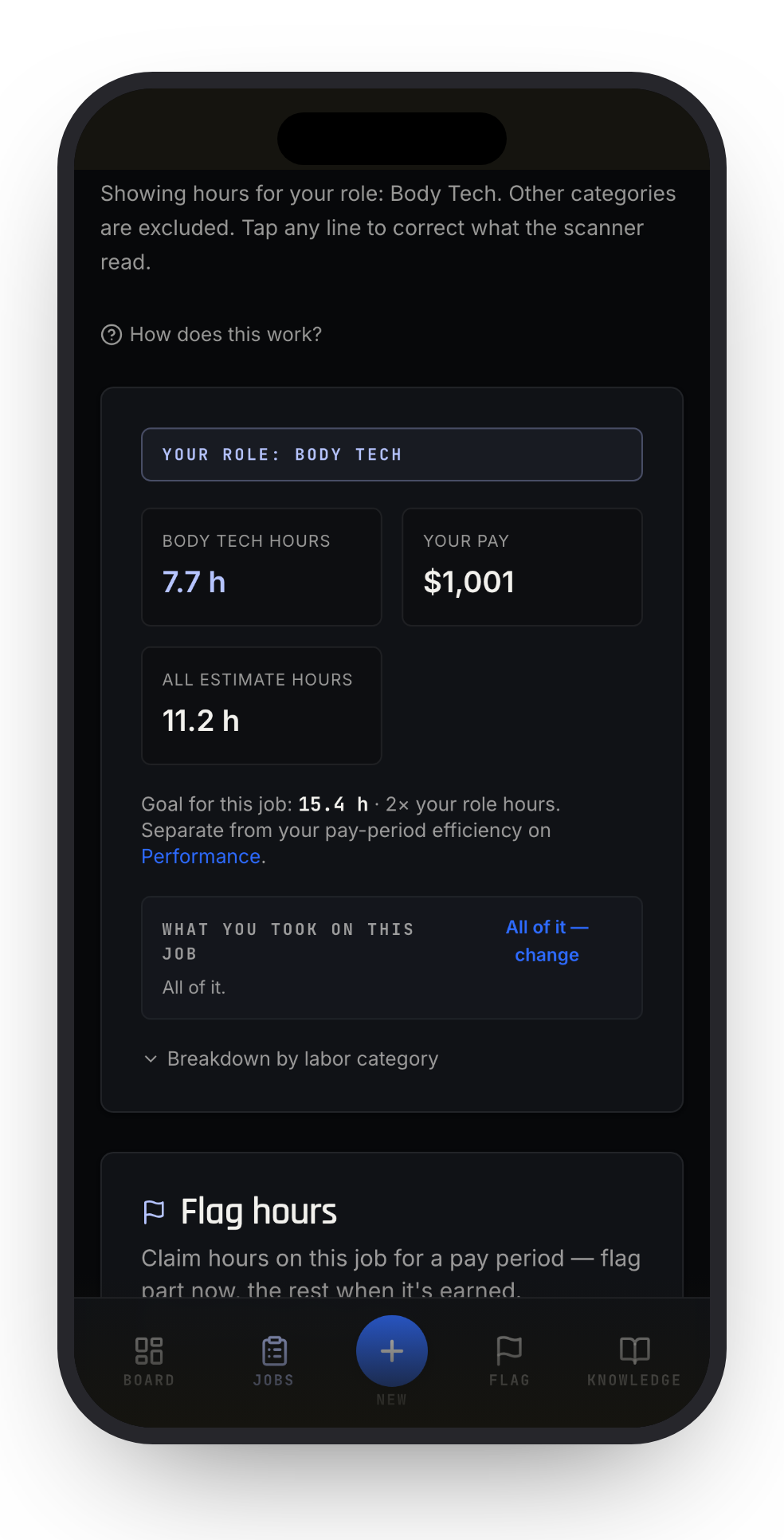 SCREEN — HOURS TRACKER